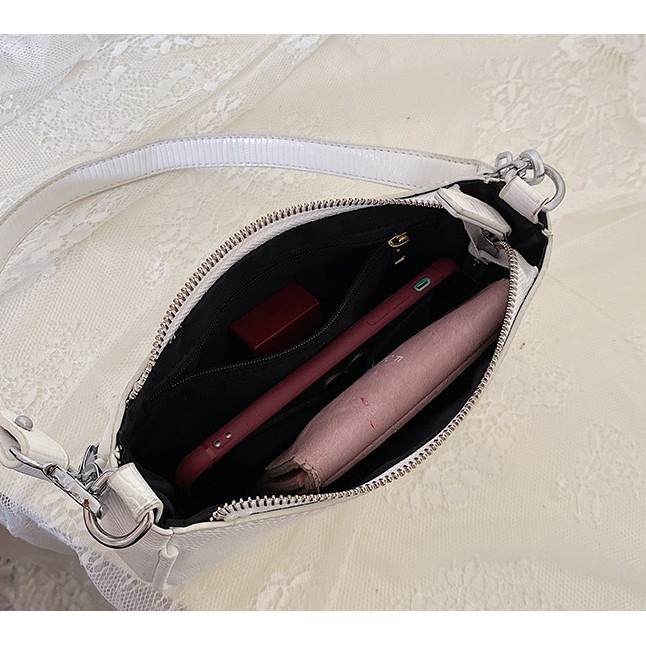 [San hang] Túi kẹp nách da sần ngang, thêm quai xích sang chảnh S023 | BigBuy360 - bigbuy360.vn