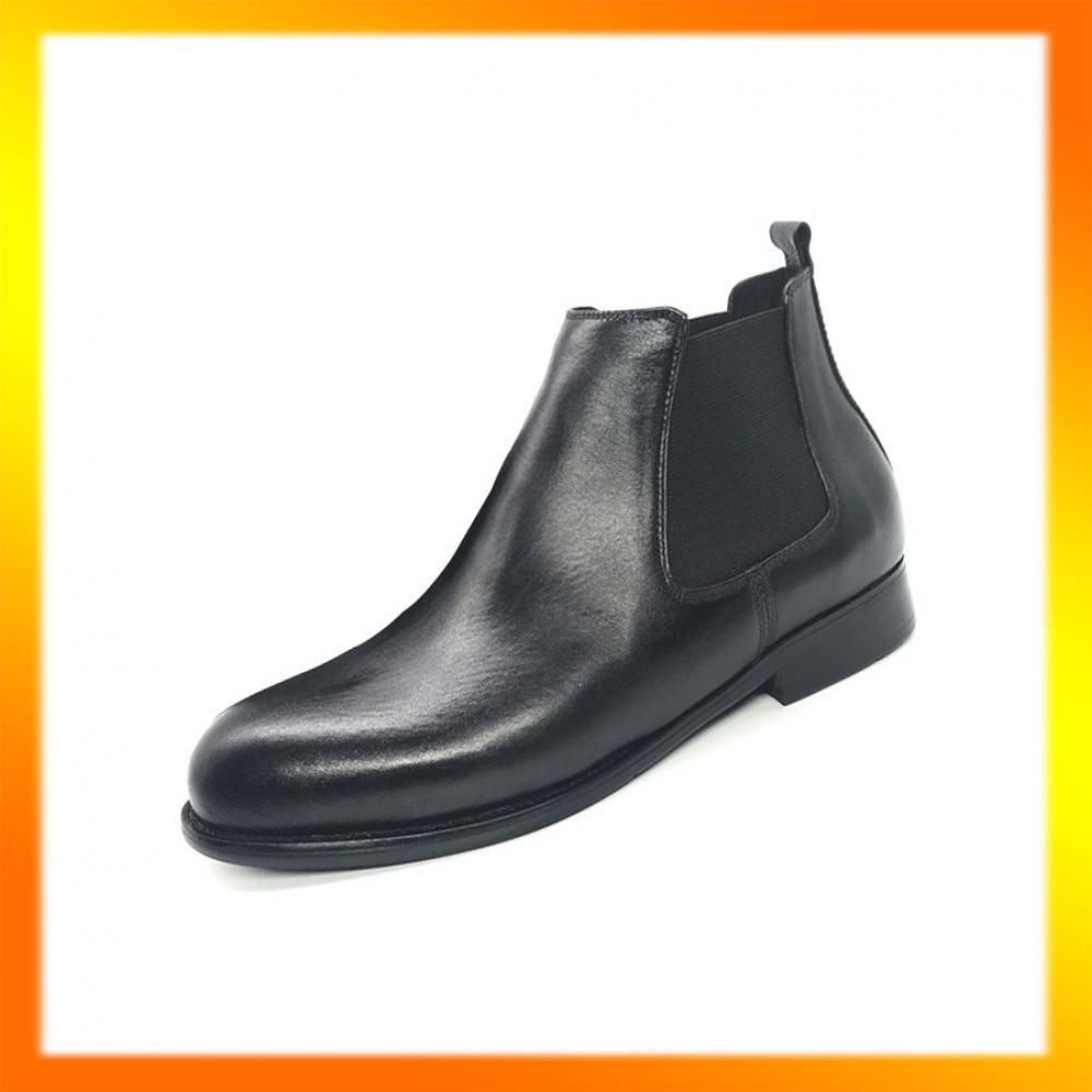 [RẺ VÔ ĐỊCH] Giày Chelsea Boot trơn đen da bò cao cấp-TN0011T
