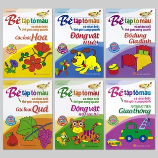 Bé Tập Tô Màu Và Nhận Biết Thế Giới Xung Quanh (Trọn bộ 6 cuốn)