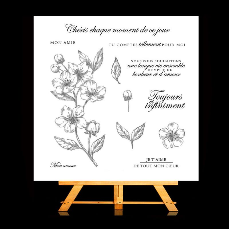 Tem Đóng Dấu Bằng Silicon Hình Chữ Cái Blala Pháp Màu Trong Suốt Dùng Làm Nền Trang Trí Sổ Tay DIY