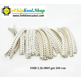 Điện trở dán 2.2K Ohm 0805 SMD, Euro 222 độ chính xác 1% (Gói 100 con)