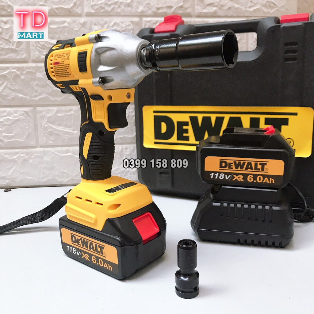 Máy Siết Bulong, Bắt Vít DEWALT 118V 100% đồng - KHÔNG CHỔI THAN, Pin 10 Cell