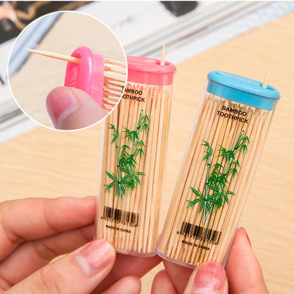 KRNY Hộp 100 Tăm Tre Tự Nhiên Nhiều Màu Sắc