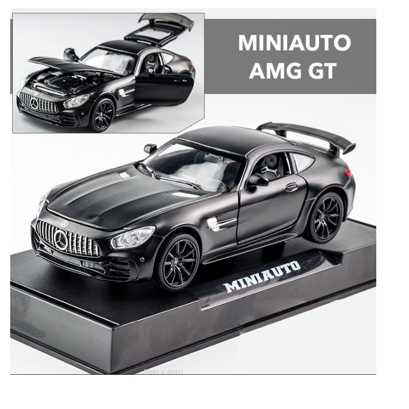 Xe mô hình ô tô Mercedes AMG GTR tỉ lệ 1:32 xe đồ chơi trẻ em bằng kim loại có âm thanh và đèn