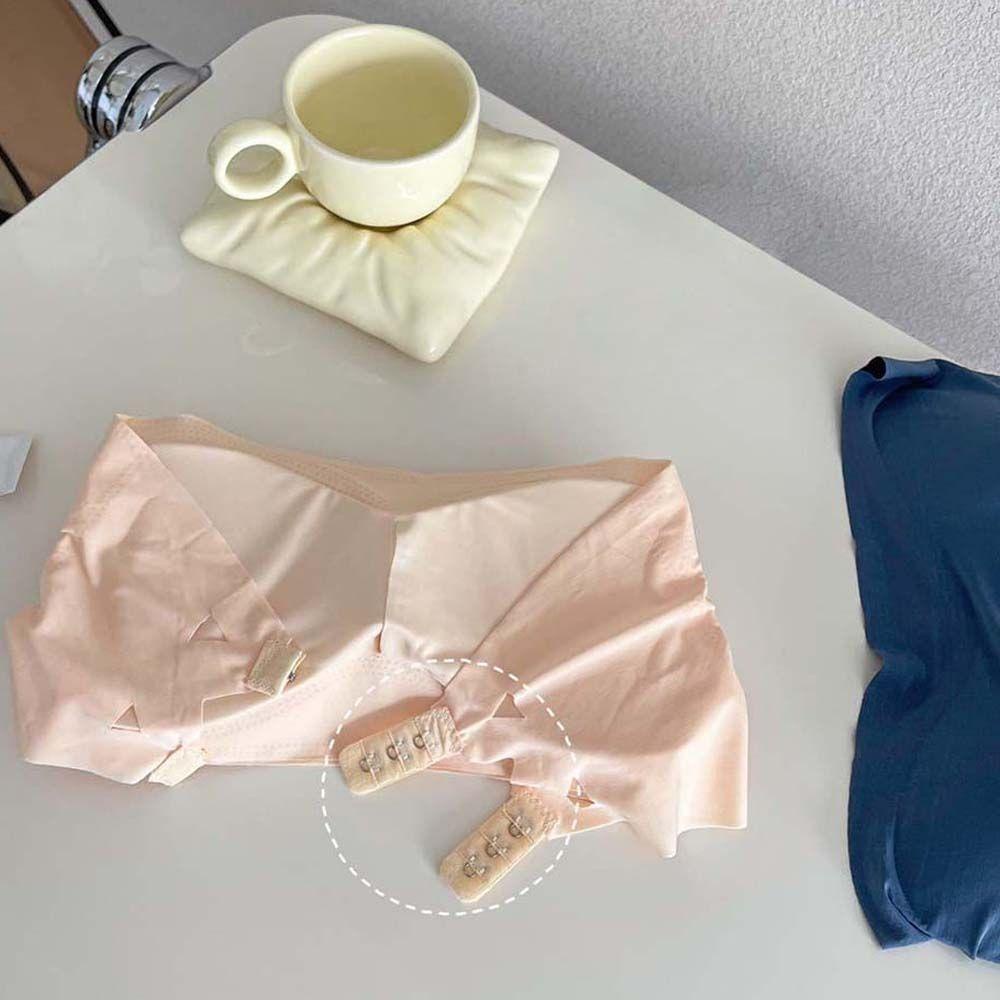 OCEANMAP Áo Lót Crop Top Hai Nút Thoáng Khí Thoải Mái Màu Sắc Đơn Giản Cho Nữ