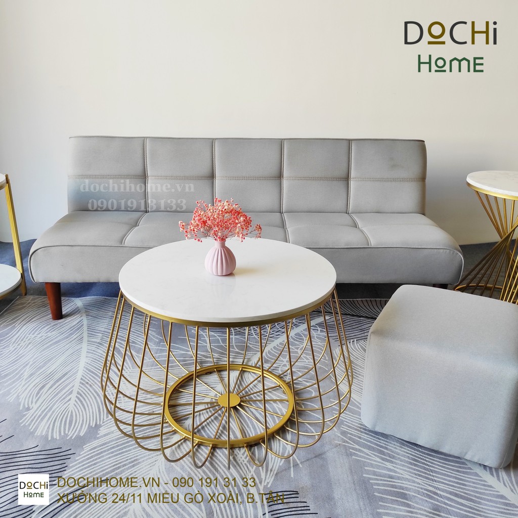 BÀN SOFA HOA MẶT TRỜI MẶT ĐÁ DOCHI HOME