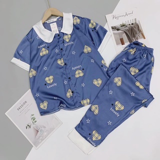 Đồ Ngủ Lụa Cao Cấp Hoạ Tiết Đáng Yêu
