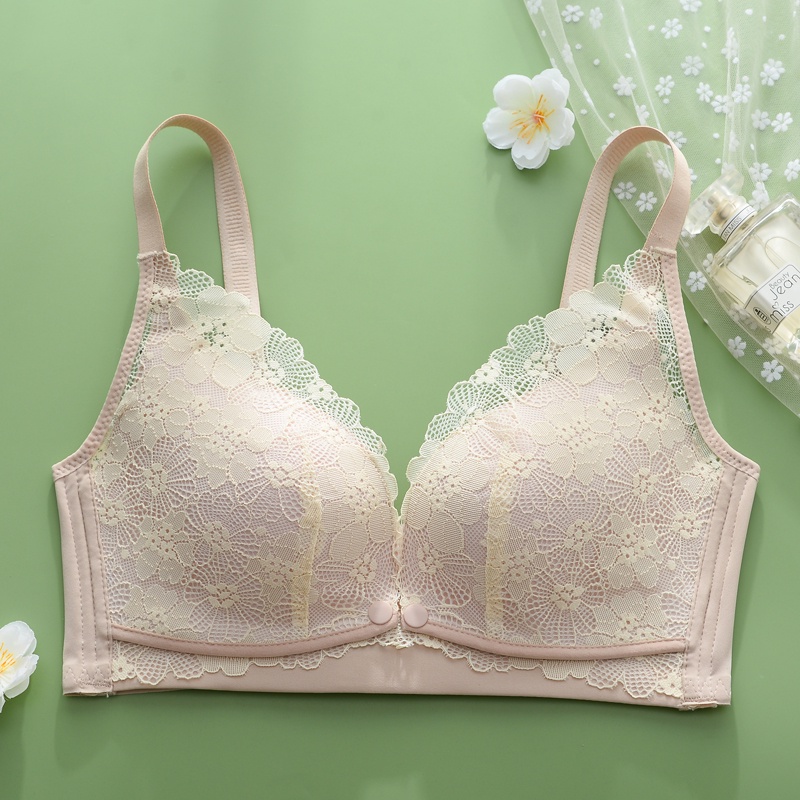 Áo Ngực Không Gọng Phối Ren Cài Nút Trước Hỗ Trợ Mẹ Bầu Chăm Sóc Bé