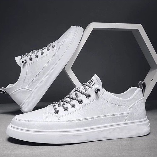 Giày Sneaker Nam thể thao màu trắng cổ cao cho học sinh phong cách Hàn Quốc TAKUTA mã TMT