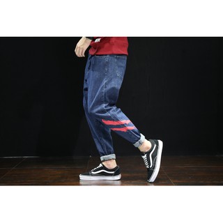 Quần Jean Baggy phối lửa đỏ - TQ05