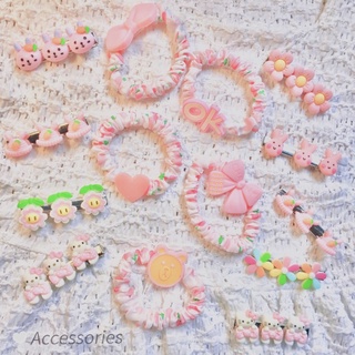 Kẹp tóc, dây buộc tóc cute tone hồng