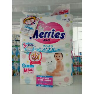 Bỉm merries chính hãng nguyên tem m64/m58/l54/l44