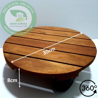 Đế chậu cây có bánh xe Tròn Green Konoha chịu lực 80kg