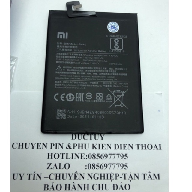 pin mới cứng xiaomi pocophone f1 bm4e bảo hành 3 tháng bm4e BM4E