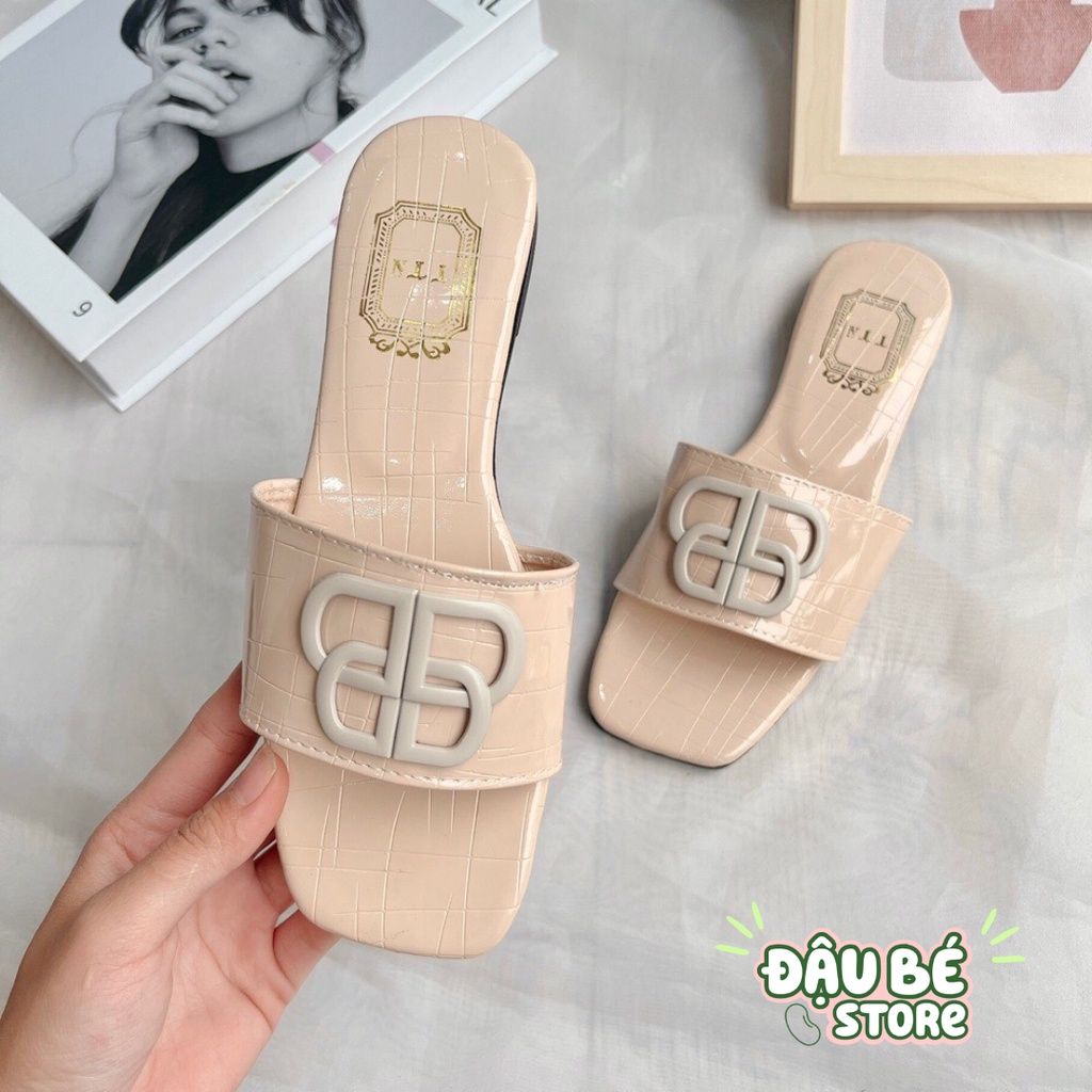 Dép Lê Nữ Bb Đế Bệt Thời Trang - Dép Quai Ngang Hở Mũi Hottrend 2022 - Daube - D042