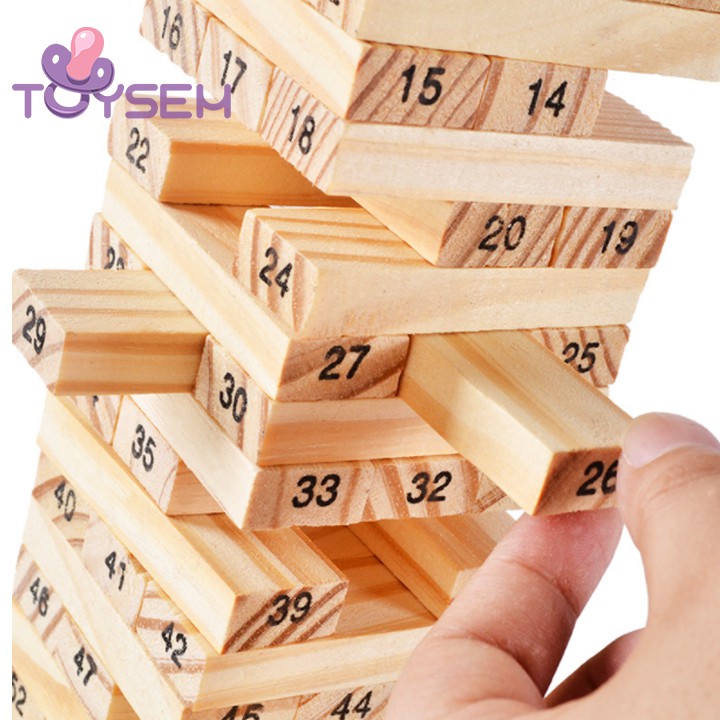 Bộ trò chơi rút gỗ Toysem kịch tính hấp dẫn cho trẻ từ 6 tuổi - Đồ chơi xếp hình - Quà tặng sinh nhật, thôi nôi cho bé