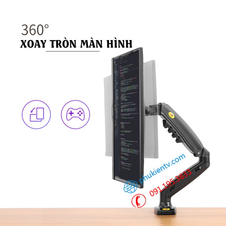 Giá treo màn hình NB F80 / ErgoTek EZ1 17 - 30 Inch / NB G45 22 - 40 Inch - Tay Arm Treo Màn Hình Gắn Bàn