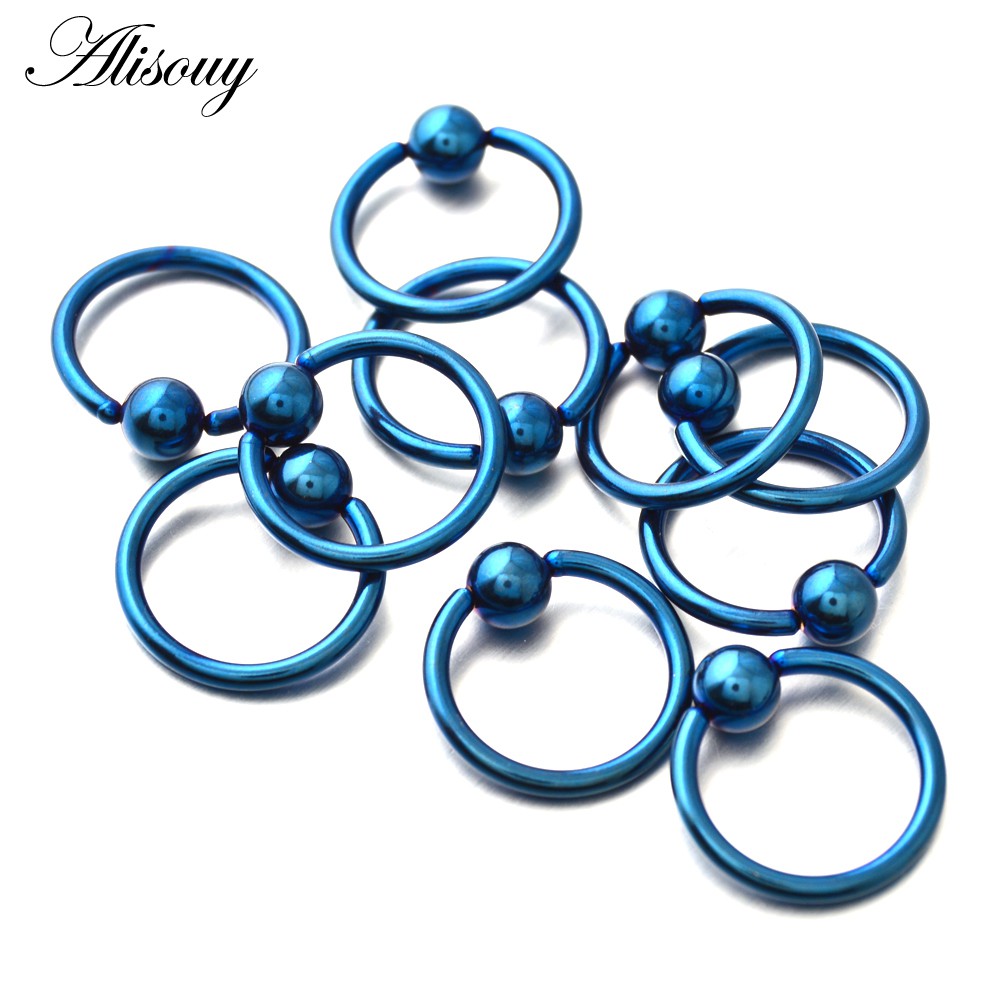 Alisouy 1 Khuyên Xỏ Cơ Thể / Mũi / Môi / Rốn Bằng Thép Không Gỉ 16g