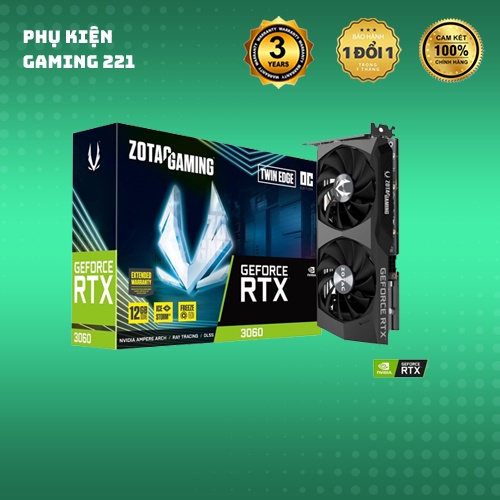 Card màn hình - VGA Zotac GeForce RTX 3060 Twin Edge OC | 12GB GDDR6| LHR - Hàng Chính Hãng