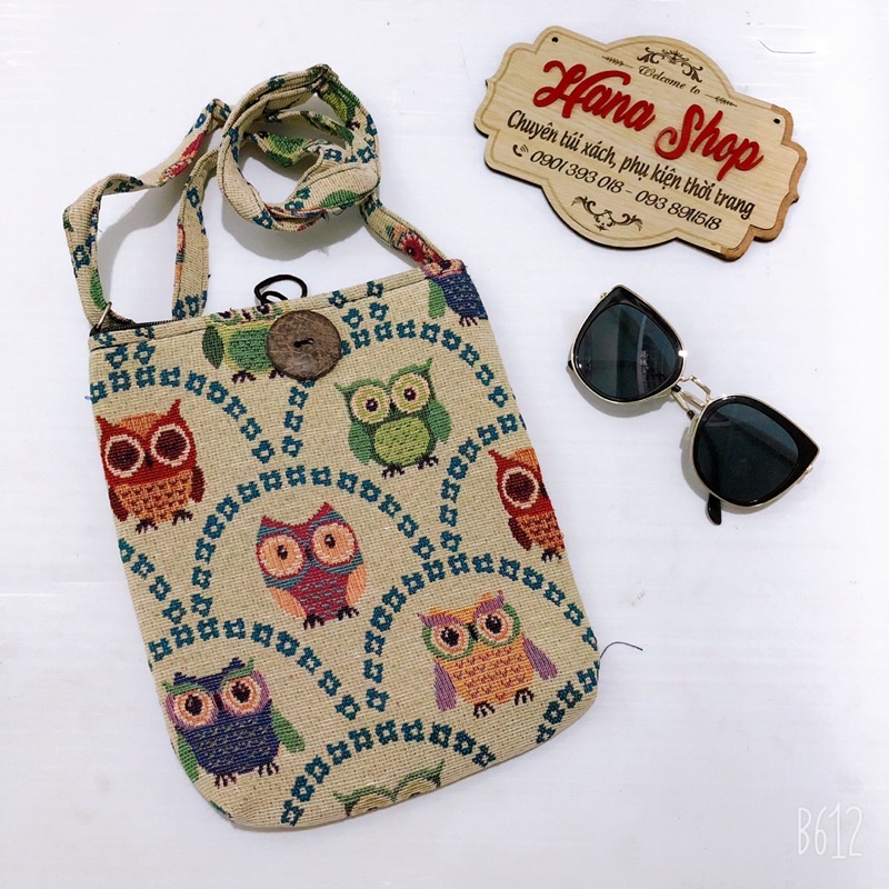 Túi đeo chéo thổ cẩm cúc dừa trung