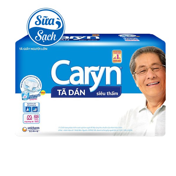 Bỉm/tã dán Caryn M20/M-L20/XL10