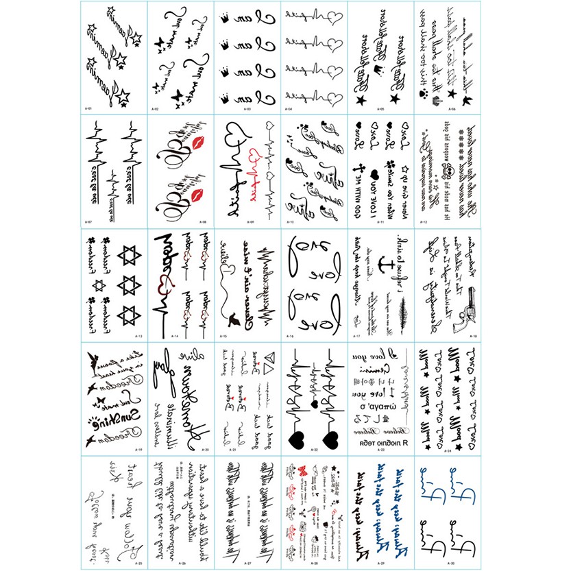 Combo 30 tấm Hình xăm dán Mini