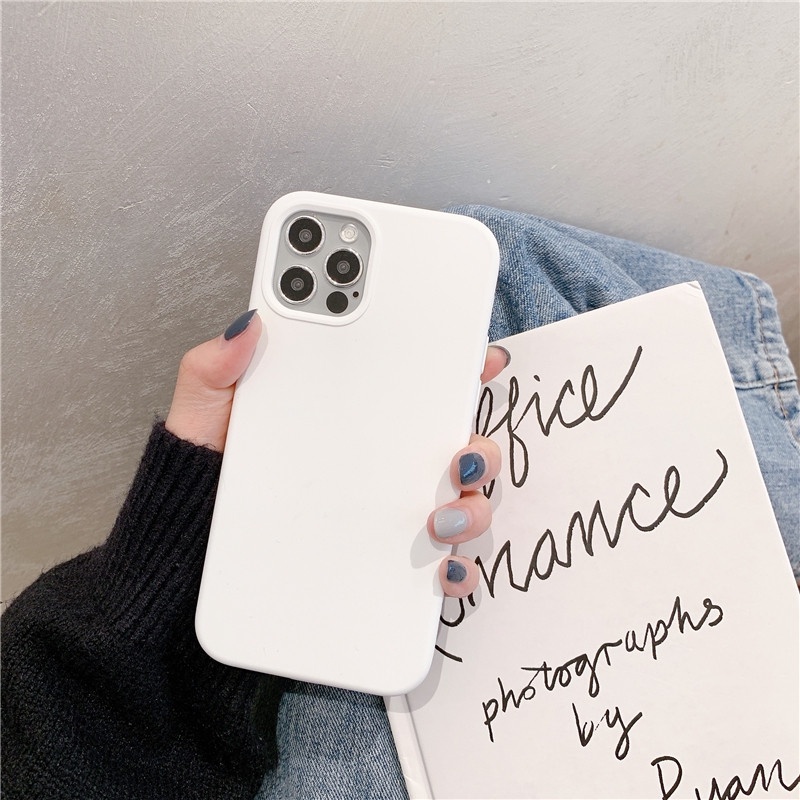 Ốp Điện Thoại Silicon Dẻo Màu Trắng Thời Trang Cho iPhone 11 12 13 14 Pro Max X XR XS Max 6 6S 7 8 Plus