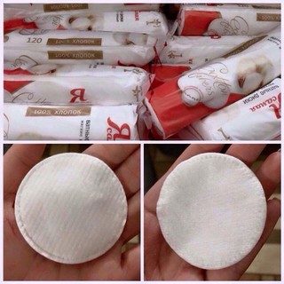 Bông tẩy trang Nga hiệu tôi là nhất 100% cotton gói 120 miếng