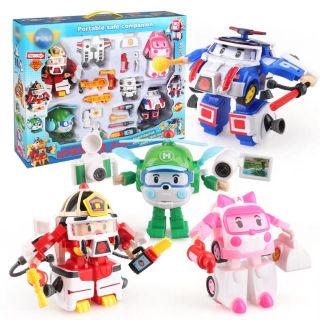 FREESHIP ĐƠN 99K_Set 4 Robocar poli biến hình - biệt đội sửa chữa