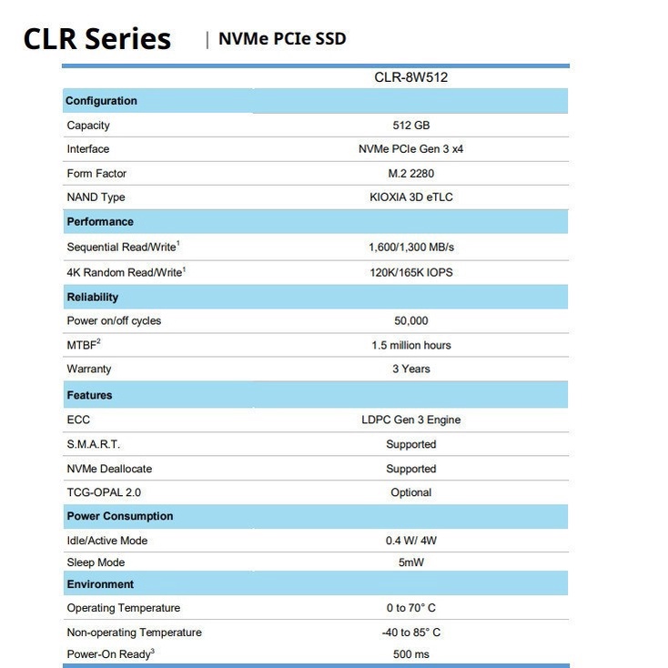 SSD SSSTC (Toshiba) CLR-8W512 512GB M2 NVME | WebRaoVat - webraovat.net.vn