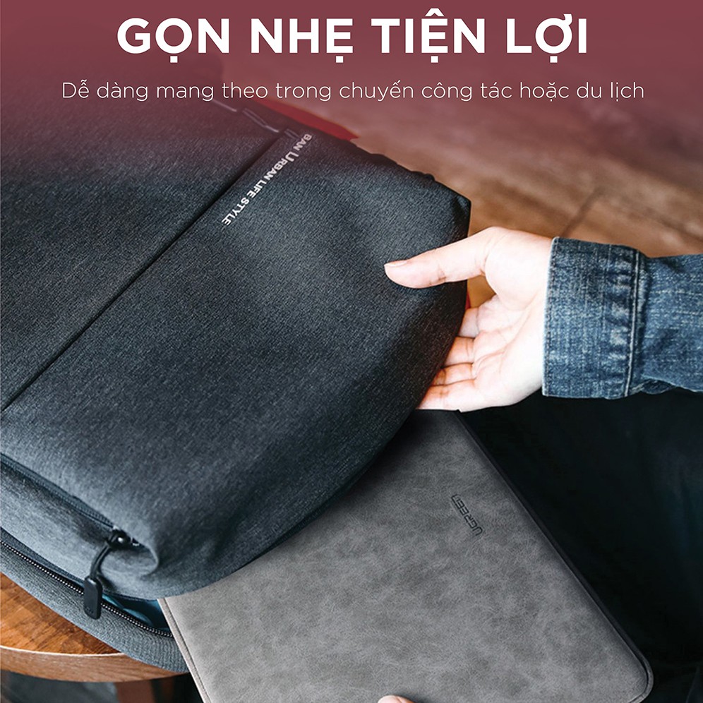 Túi đựng iPad/ Laptop UGREEN LP187 | Bề mặt da lót lông chống thấm, chống shock, trầy xước | Khả năng tương thích rộng | BigBuy360 - bigbuy360.vn