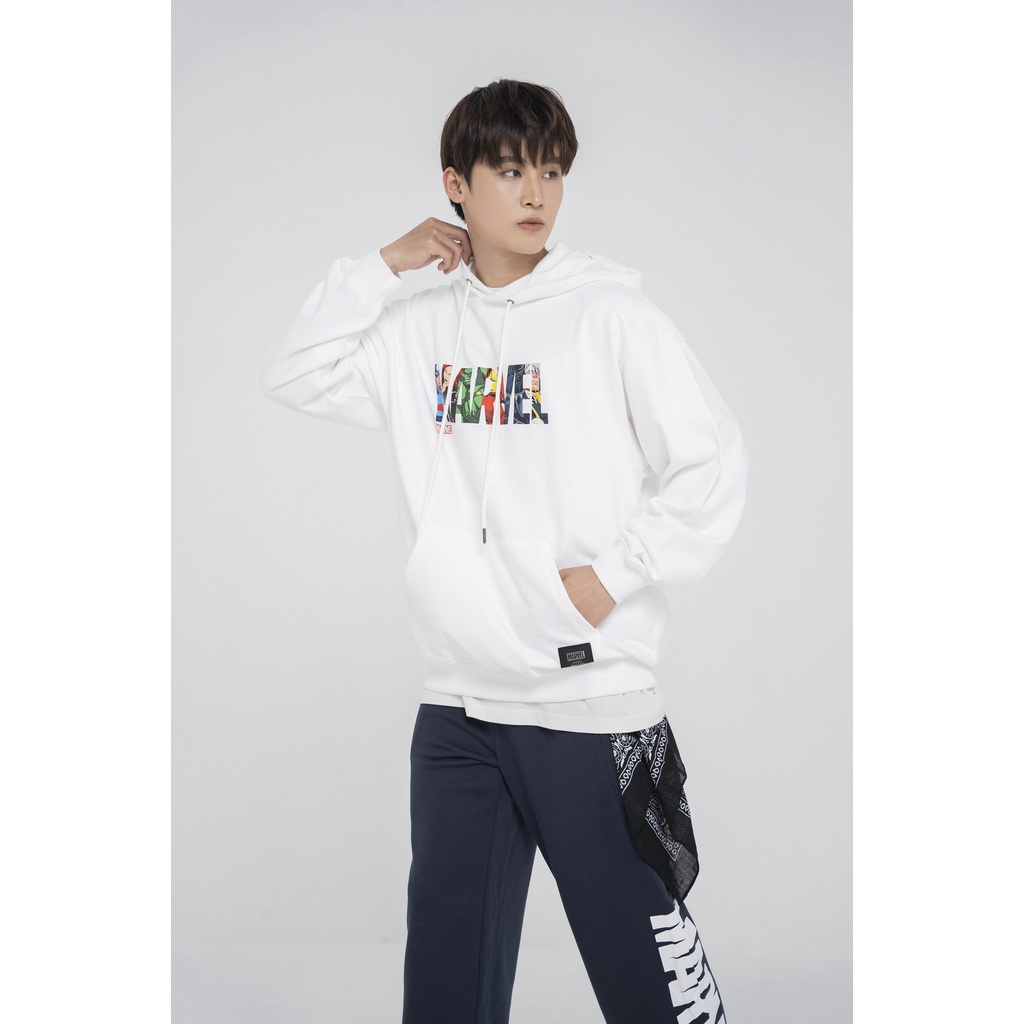 Áo Hoodie Nỉ Mũ Unisex BOO Dáng Rộng In Graphic Logo Marvel Phong Cách Cá Tính