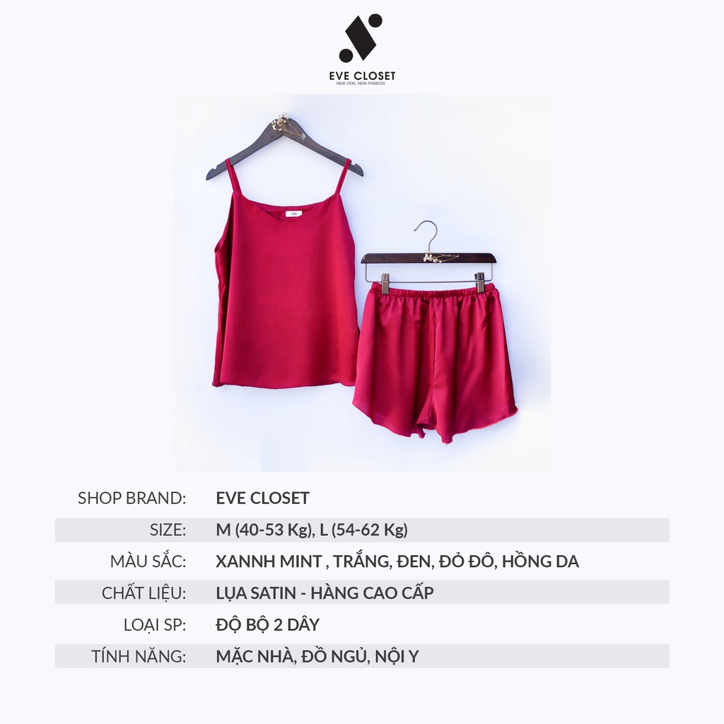 Đồ bộ nữ mặc nhà 2 dây, Đồ bộ lụa quần đùi mềm mát – Hàng thiết kế - EveCloset | BigBuy360 - bigbuy360.vn
