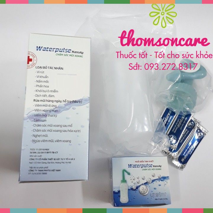 Bình rửa mũi Waterpulse - Rửa sạch mũi xoang - Được viện Nhi Trung Ương khuyên dùng