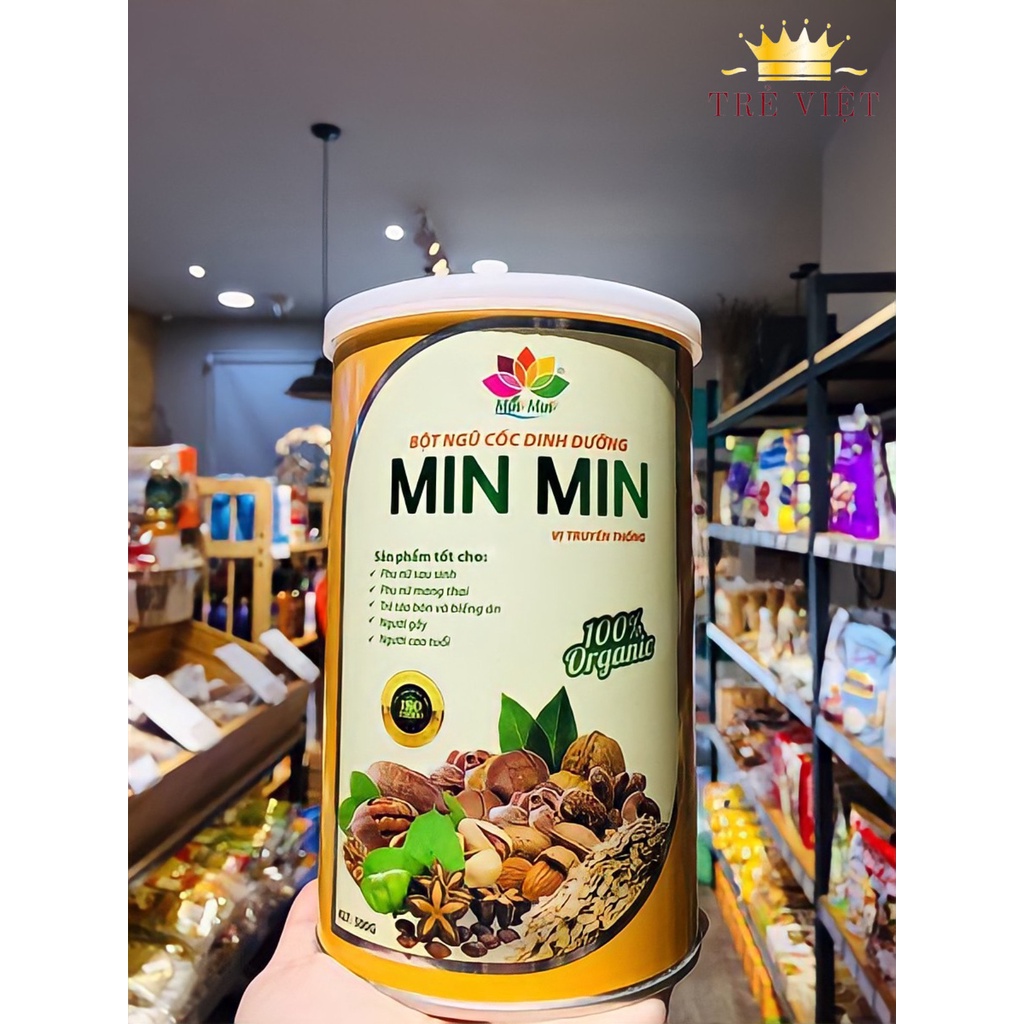 Ngũ cốc lợi sữa Min Min - mẫu mới (500g) giúp mẹ bầu nhiều sữa hơn, ngũ cốc hấp thụ được nhiều dinh dưỡng cho bé