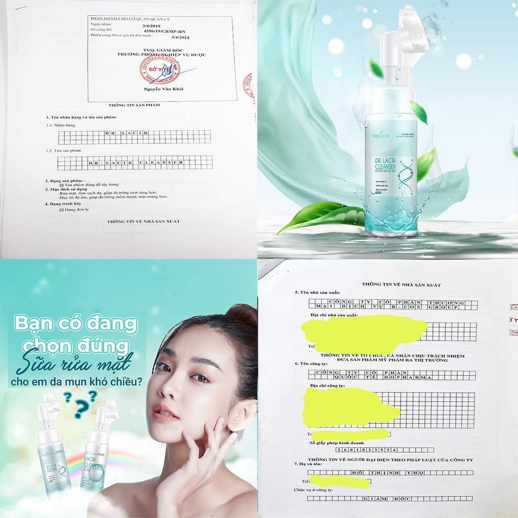 Sữa Rửa Mặt Dịu Nhẹ Cho Da Nhạy Cảm Dr.Lacir Cleanser DR02