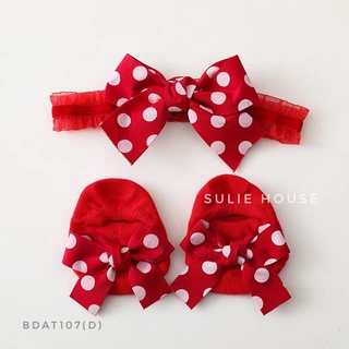 Set băng đô tất đỏ - BDAT107