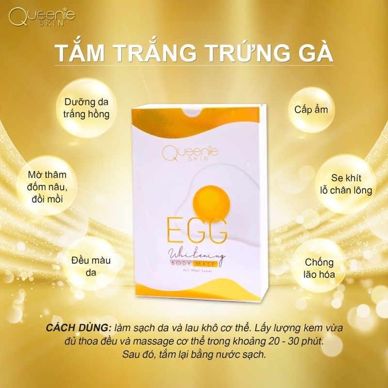 Tắm Trắng Body Trứng Vàng Queenie Skin Chính Hãng- Mua 1 Được 3