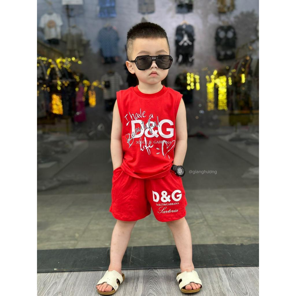 Set tank top D7G bút chì cho bé trai , bộ áo ba lỗ quần short nam unisex , Kid_genz