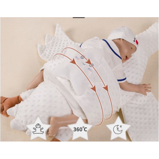 Lithium067 Gối Hình Thú Màu Trắng Ngỗng Thiết Kế Êm Ái Giấc Ngủ Rộng 35cm Sợi Bông Ôm Cho Bé