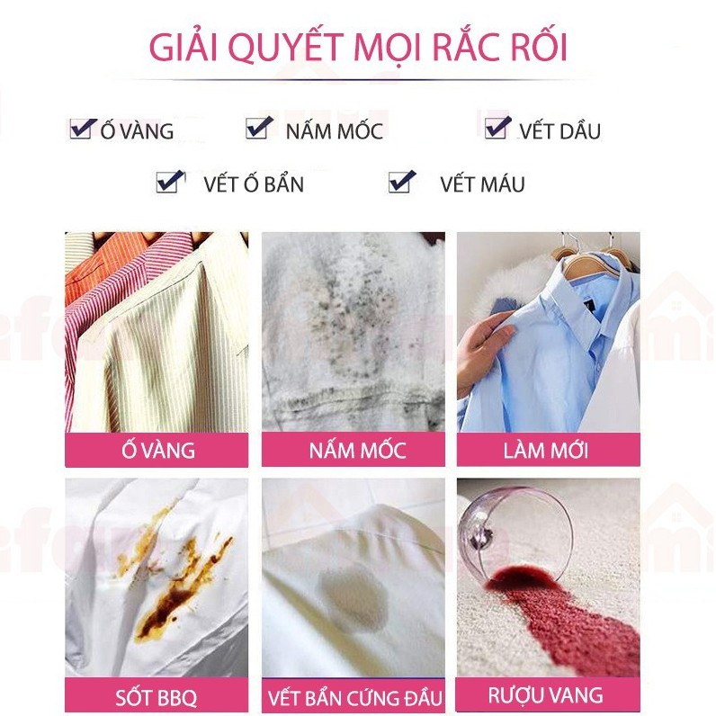 * Tẩy đa năng X5000 Plus + nước giặt, viên giặt quần áo tẩy bay quần áo mốc, tẩy ố vàng,..trên cả quần áo trắng và màu )