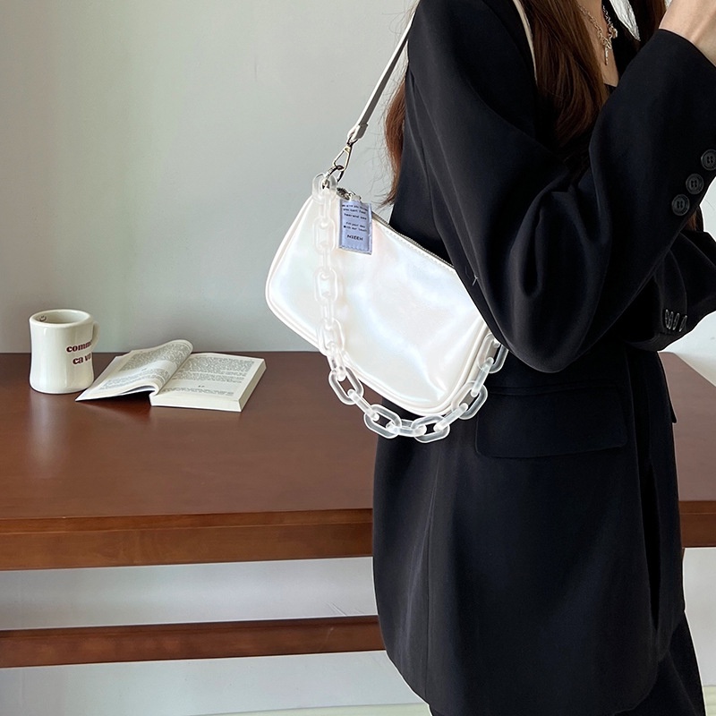 IELGY Túi Đeo Vai Bằng Acrylic Phối Dây Xích Thiết Kế Đơn Giản Thời Trang Sang Trọng Cho Nữ