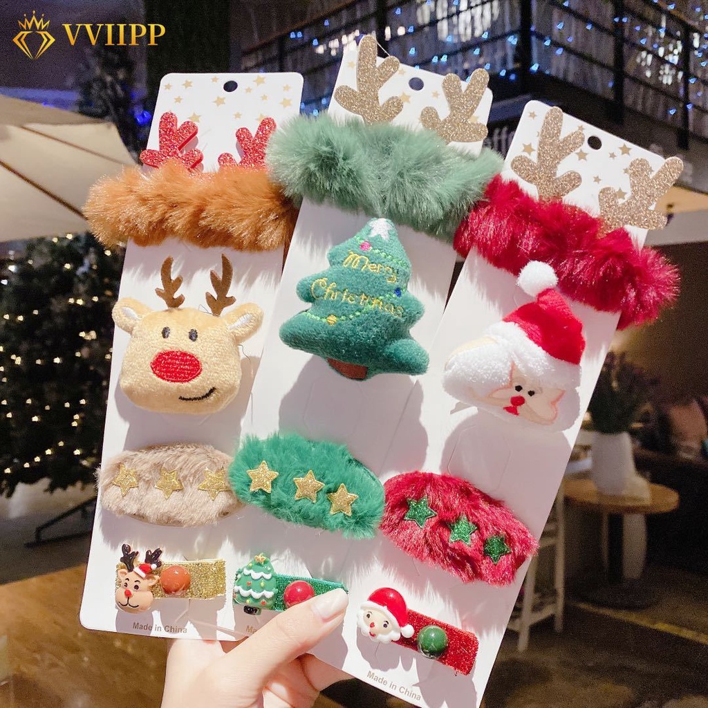 Kẹp tóc hình cây thông hoạt hình dễ thương cho nữ