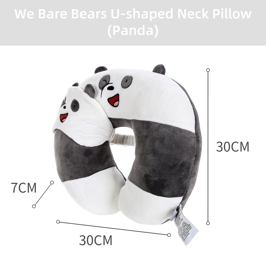 Gối chữ U Miniso hình gấu We Bare Bears U-shaped Neck Pillow (Panda)