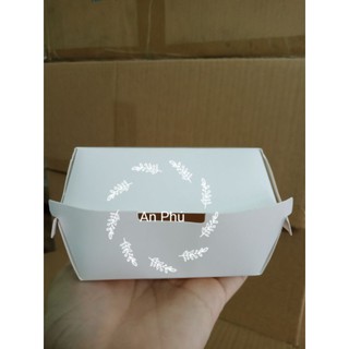 50 Hộp giấy đựng bánh bao Hamburger 10x10x7