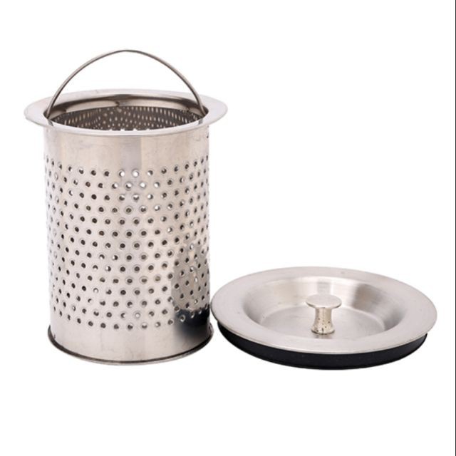 Lọc rác lồng sâu chất liệu Inox  Giỏ lọc rác bồn rửa chén bát có đắp đậy