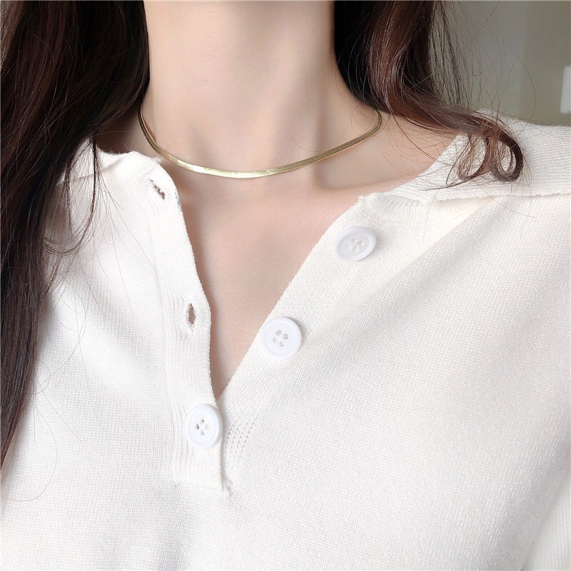 Chocker sợi mảnh màu vàng đơn giản quý phái CK795 Maycorner