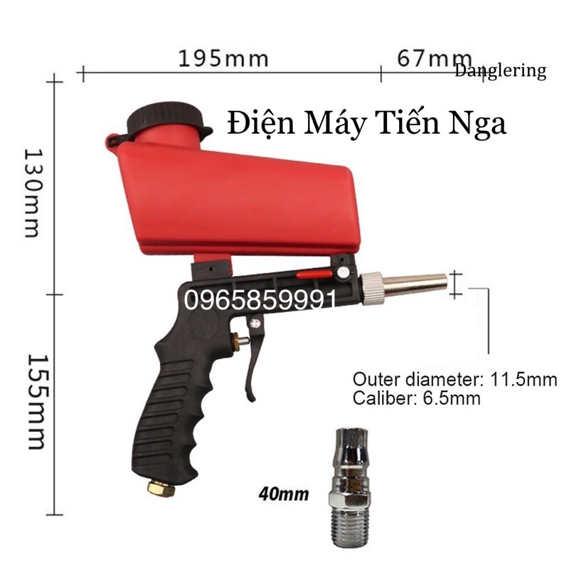 Súng Phun Cát Khí Nén Dạng Bình Đỏ 90 psi