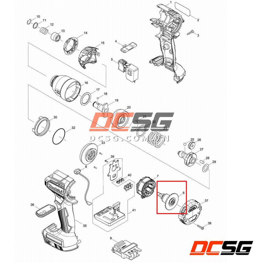 Rotor máy vặn vít TD154/ DTD170/ DTD171 Makita 619408-3 | DCSG