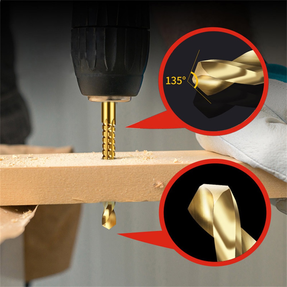 Bộ 6 mũi khoan xoắn ốc DIYMORE 3~8mm dùng cho máy khoan gỗ diy